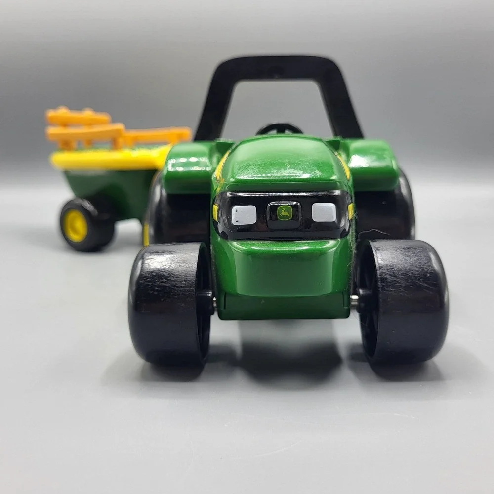 John Deere Animal Sounds Hayride Tractor Toy Kids Green Yellow Works